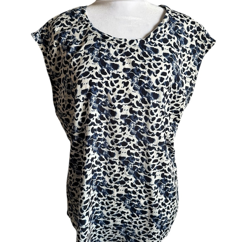 Pixley Black and White Animal Print Blouse size XL